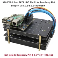 raspberry pi 4 model b x880 v1 1 dual sata gen3 hdd shield 2 5 3 5sata hddssd storage expansion board for raspberry pi4b