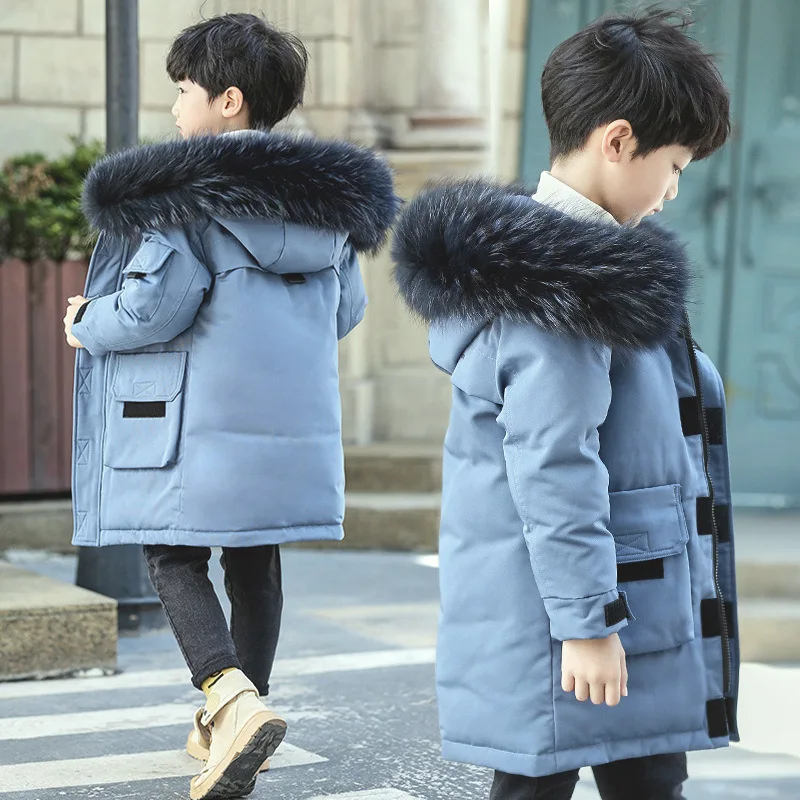 Для мальчиков-подростков Детские теплые куртки с рисунком зимняя теплая куртка