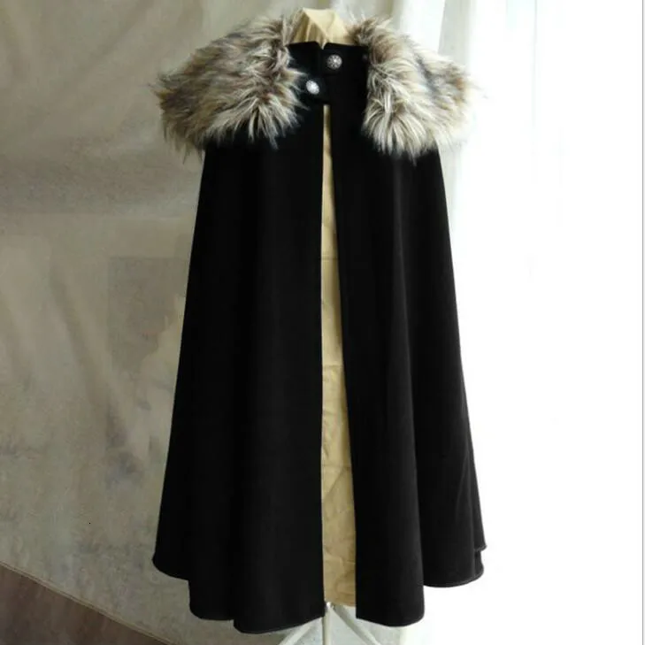 Игра престолов средневековый Для мужчин зимние Viking пальто детская накидка