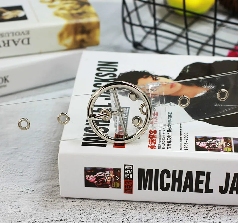 

Heart lady cute transparent belt famous fashion brand jeans dress belt resin big head alloy round pin buckle belts