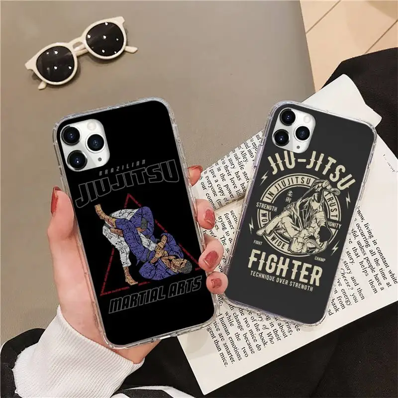 

BJJ Brazilian Jiu Jitsu Phone Case Transparent soft For iphone 12 11 13 7 8 6 s plus x xs xr pro max mini