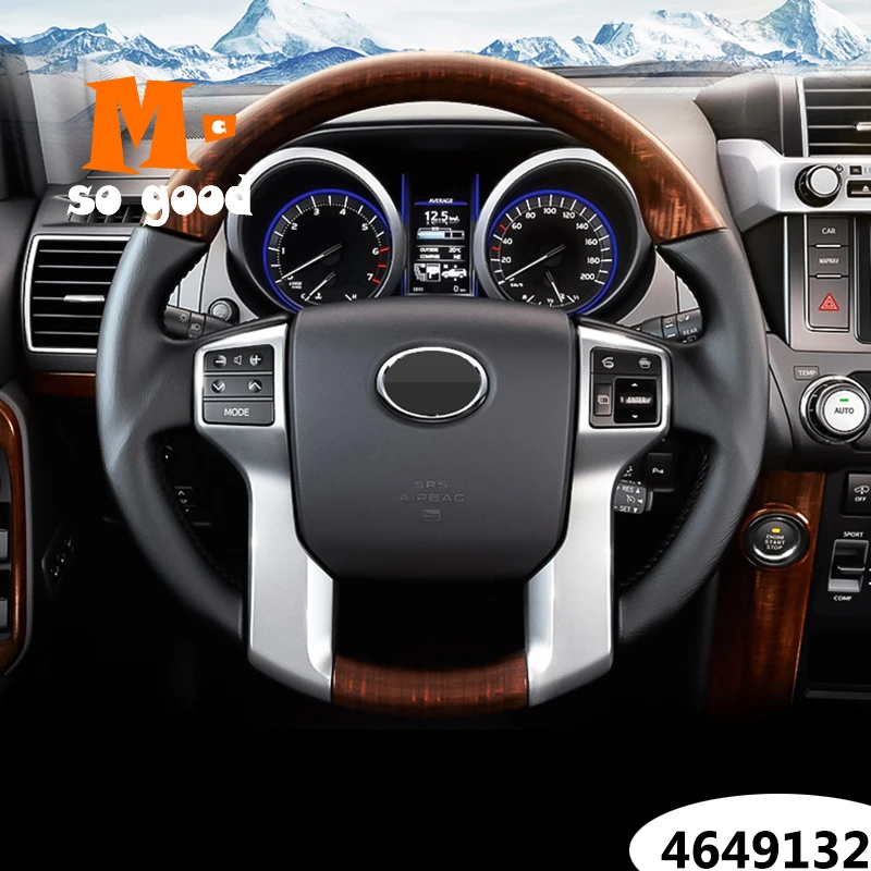 

2010-2018 Car Steering Wheel Trim Covers Chrome Interior Styling Accessories - ABS For Toyota Land Cruiser 150 Prado LC150 FJ150
