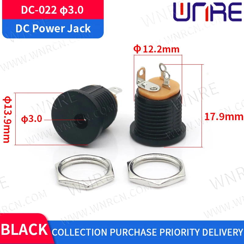 Женский Разъем питания постоянного тока винтовая гайка монтажный разъем DC022 5 5*2 1