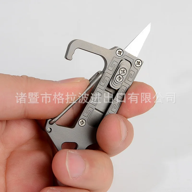 A164 TC4 титановый Многофункциональный подвесной EDC Мини нажимной нож открывалка для инструментов Открытый EDC инструмент
