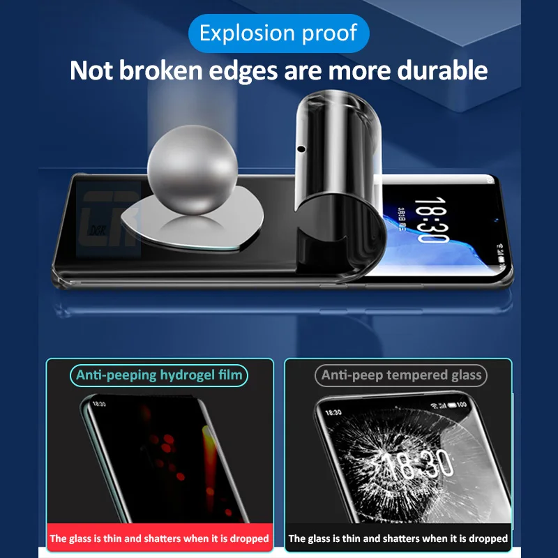 10000d anti spy privacy hydrogel film for huawei p30 p40 p50 mate 40 40e nova 8 screen protector for honor 30 pro plus no glass free global shipping