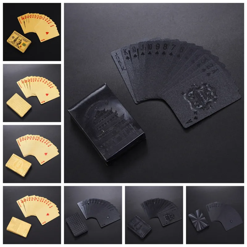 Водонепроницаемые карты для покера креативные черные золотые коллективные