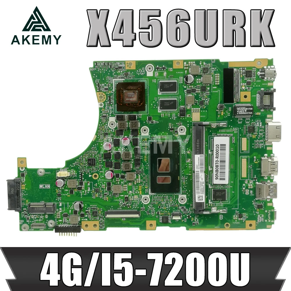

Новый X456URK Mianboard для ASUS X456UVK X456UQK X456UB X456UJ F456U X456UV A456U Материнская плата ноутбука 4G / I5-7200U GT930M / GT940M