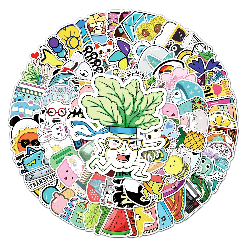

10/30/50/100Pcs Vsco Funny Sticker Cartoon Waterproof PVC For Graffiti Divination Refrigerator Motorcycle Skateboard Classic Toy