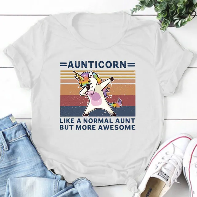 Aunticorn как обычная тетя но более потрясающая футболка женская модель новая