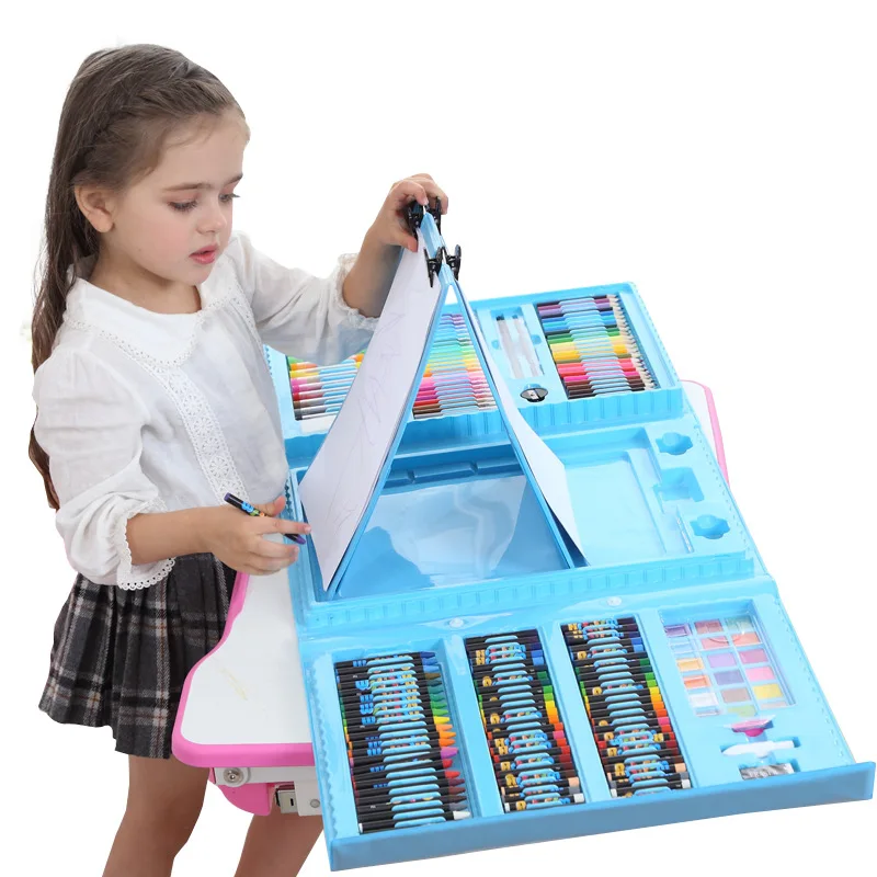 Kids Drawing Set Pencil Crayon Watercolor Pens With Board School Water Painting Supplies Educational Toys Children Gifts | Игрушки и