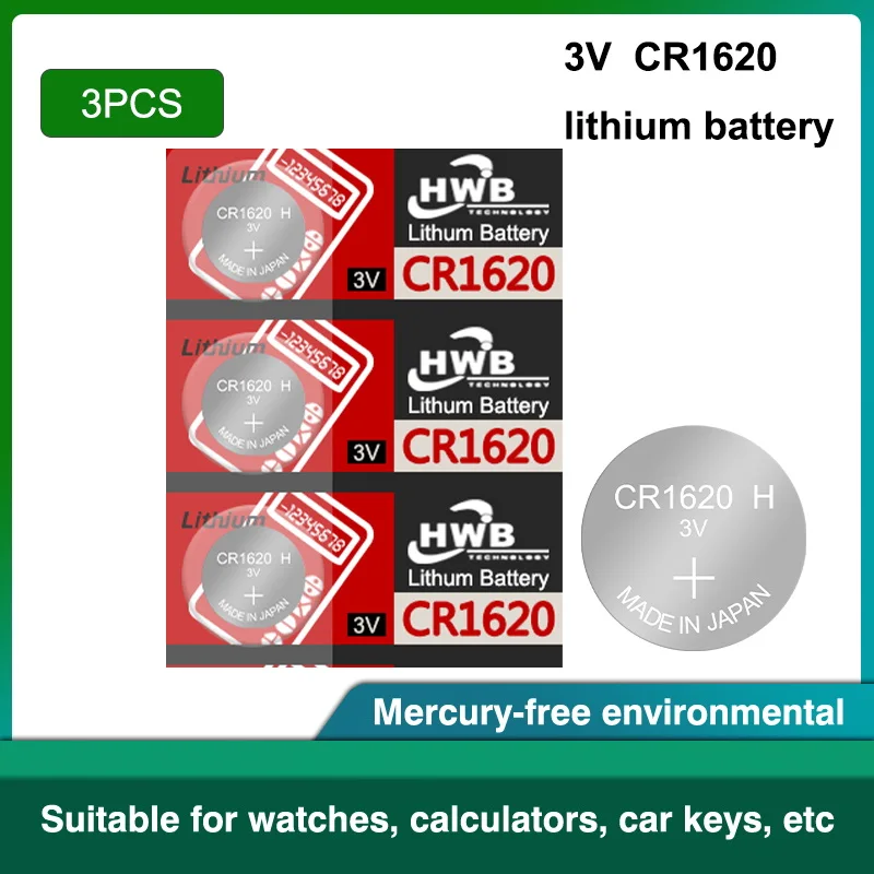 

Original Product 3Pcs/Lot for Eaxell cr1620 Button Cell Batteries For Watch 3V Lithium Battery CR 1620 For Toys Watches