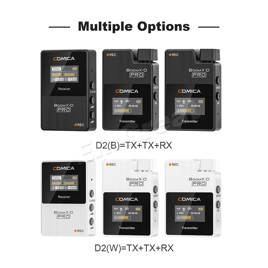 Comica BoomX-D PRO D2 2.4G Digital Wireless Microphone Professional Mic Transmitters Receiver Kit for DSLR Camera iPhone | Электроника