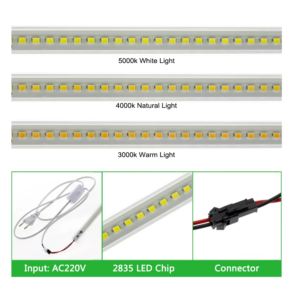 Фото 6 шт. в комплекте светодиодный ные трубки AC 220 В/110 В Высокая яркость 8 Вт 72 светодиодный s 50 см энергосберегасветодиодный светодиодные флуорес... №3