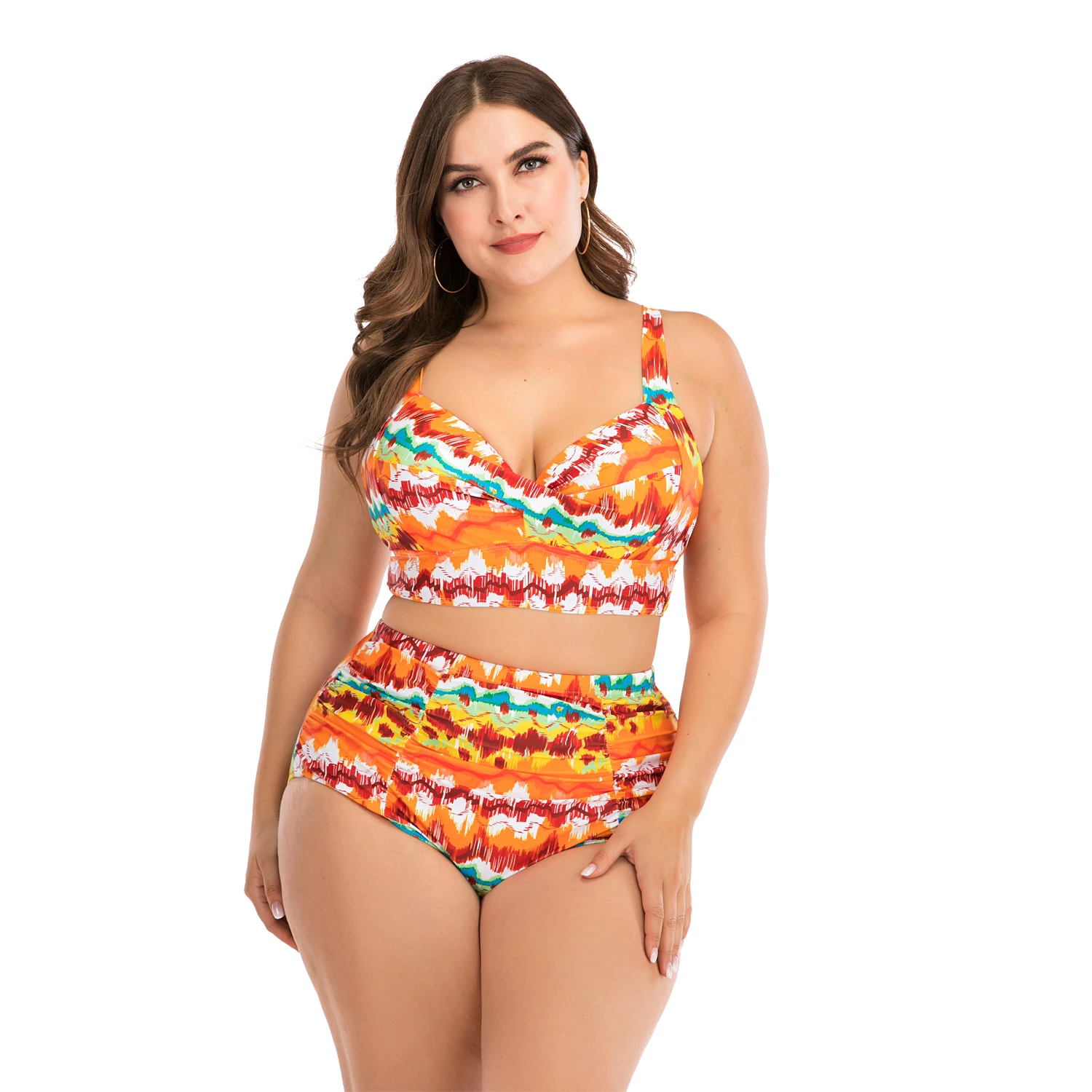 Купальник бикини женский пуш ап с завышенной талией и чашками ап|Купальники| |