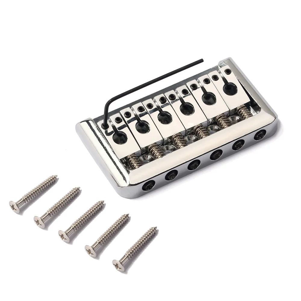 

GA805 6 Saddles Ashtray Bridge Tailpiece for Electric Guitar Replacement (Silver)