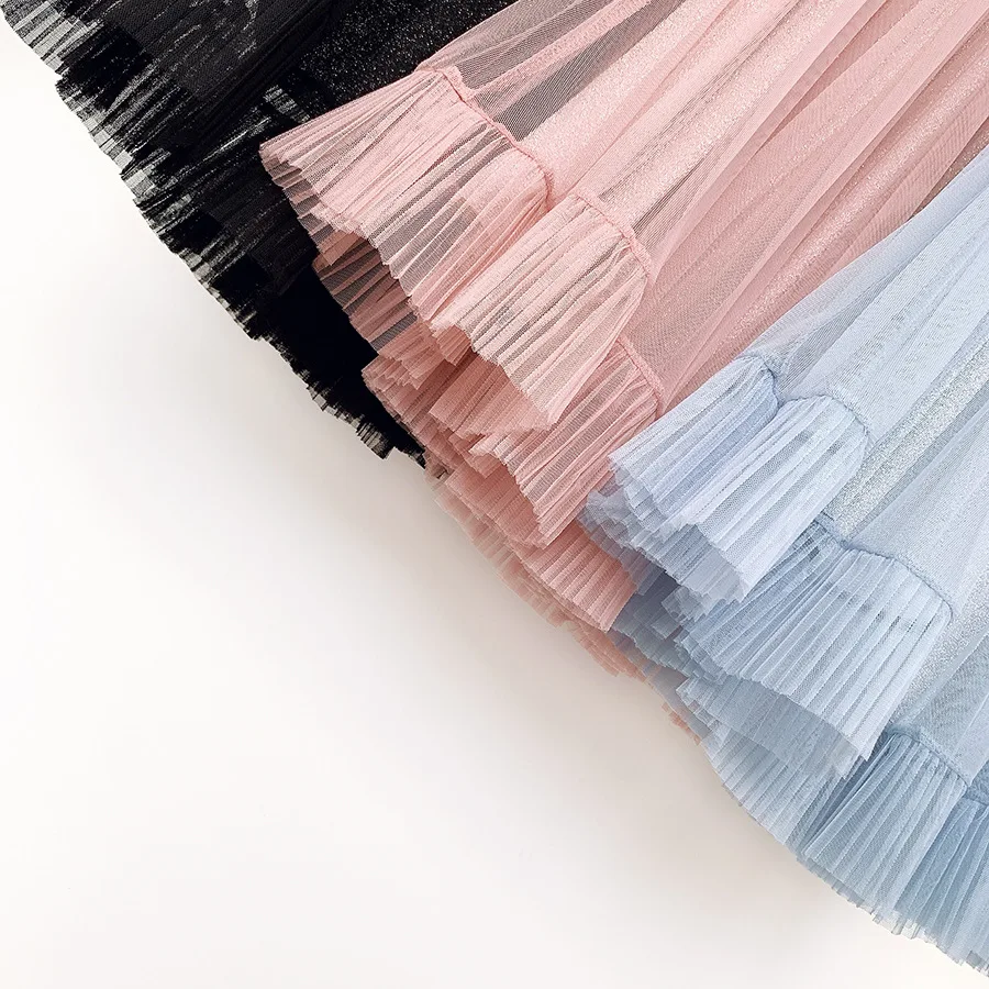 REALEFT Новинка 2020 весна лето элегантная сетчатая фатиновая трапециевидная юбка