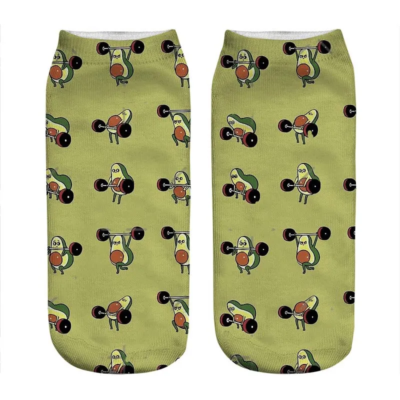 

Women's socks kawaii Cartoon lifting Avocado Printed Socks Woman harajuku Happy Funny Novelty cute girl gift Socks for women