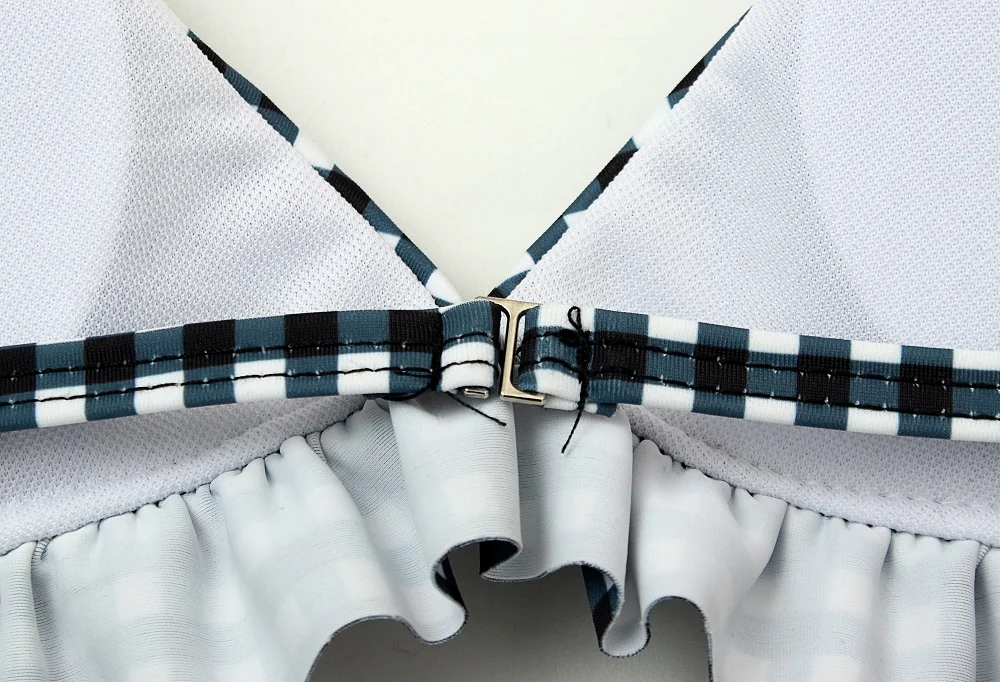 

New Women Bikinis Set Plaid High Waist Bandage Women's Swimsuit Sexy Bikini Set Two Piece Bathing Suits Swimming Drop-shipping