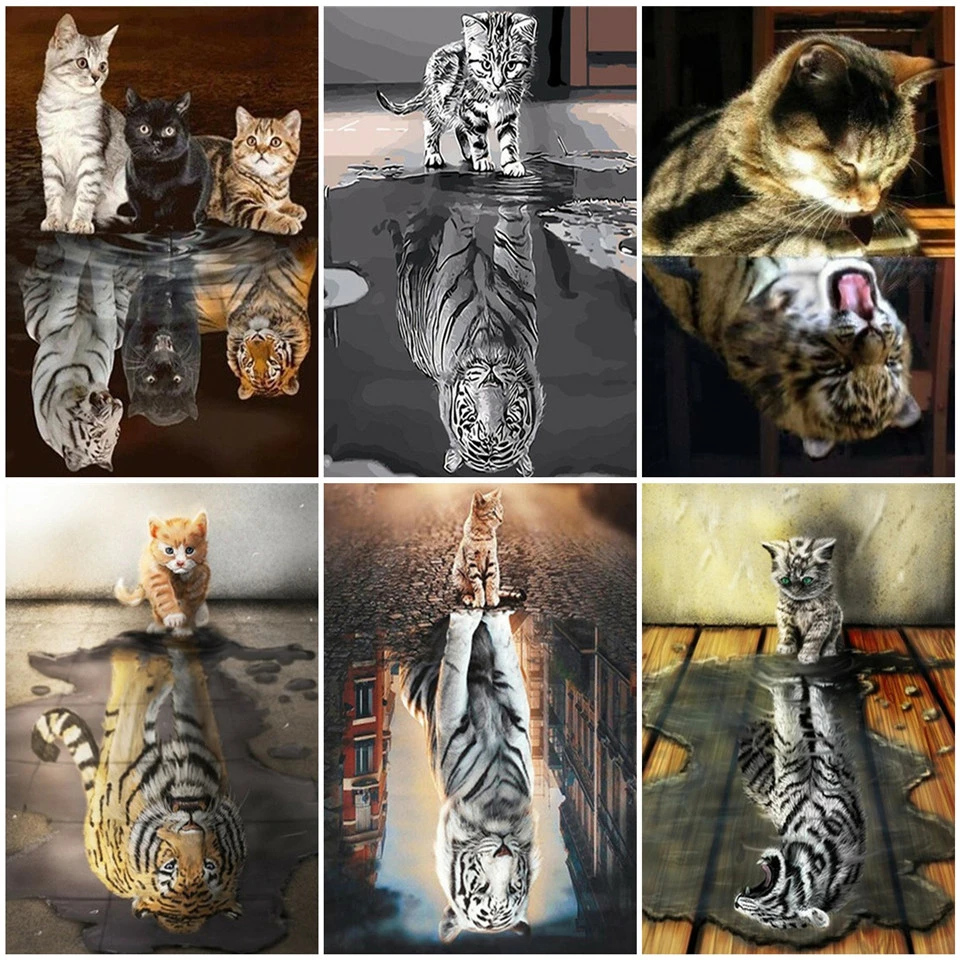 AZQSD DIY картина маслом Краски ing по номерам животных Акриловые уникальный подарок