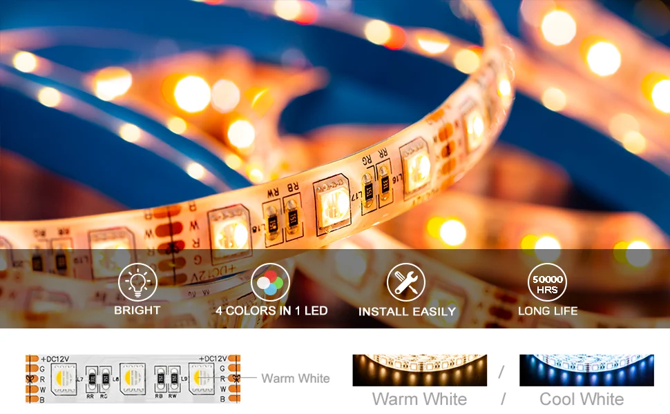 ZigBee ZLL RGBW контроллер+ 5 м/10 м 12 В/24 В RGBW RGBWW 4в1 5050 60 светодиодный s светодиодный блок питания совместимый с Alexa Echo