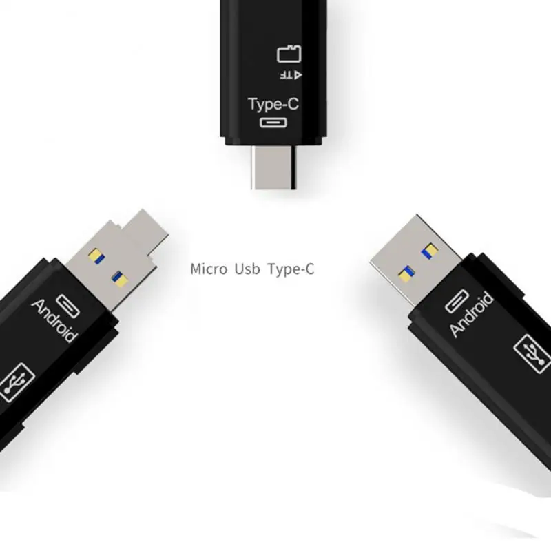 Type-C и Micro USB Все в 1 OTG кардридер флеш-накопитель высокоскоростной USB2.0
