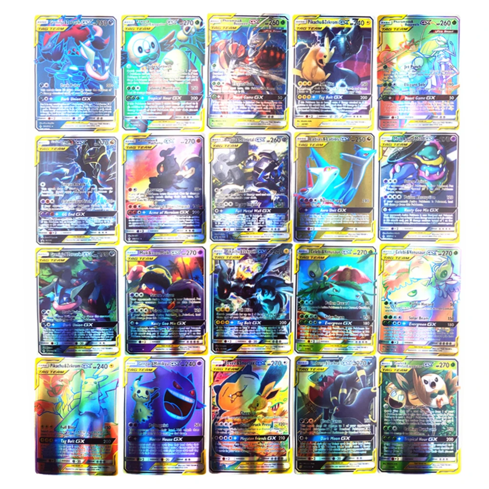 150 шт. набор карт Pokemon 80p новые карты этикетки команды + 40 Mega Ex 20 Ultra Beast Gx