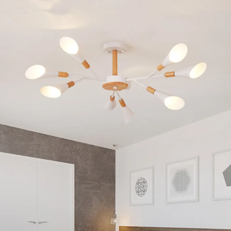 Дизайнерская Люстра для гостиной современная белая деревянная люстра спальни