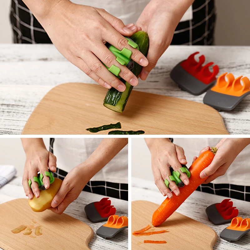 Овощечистка из нержавеющей стали на палец Многофункциональные кухонные