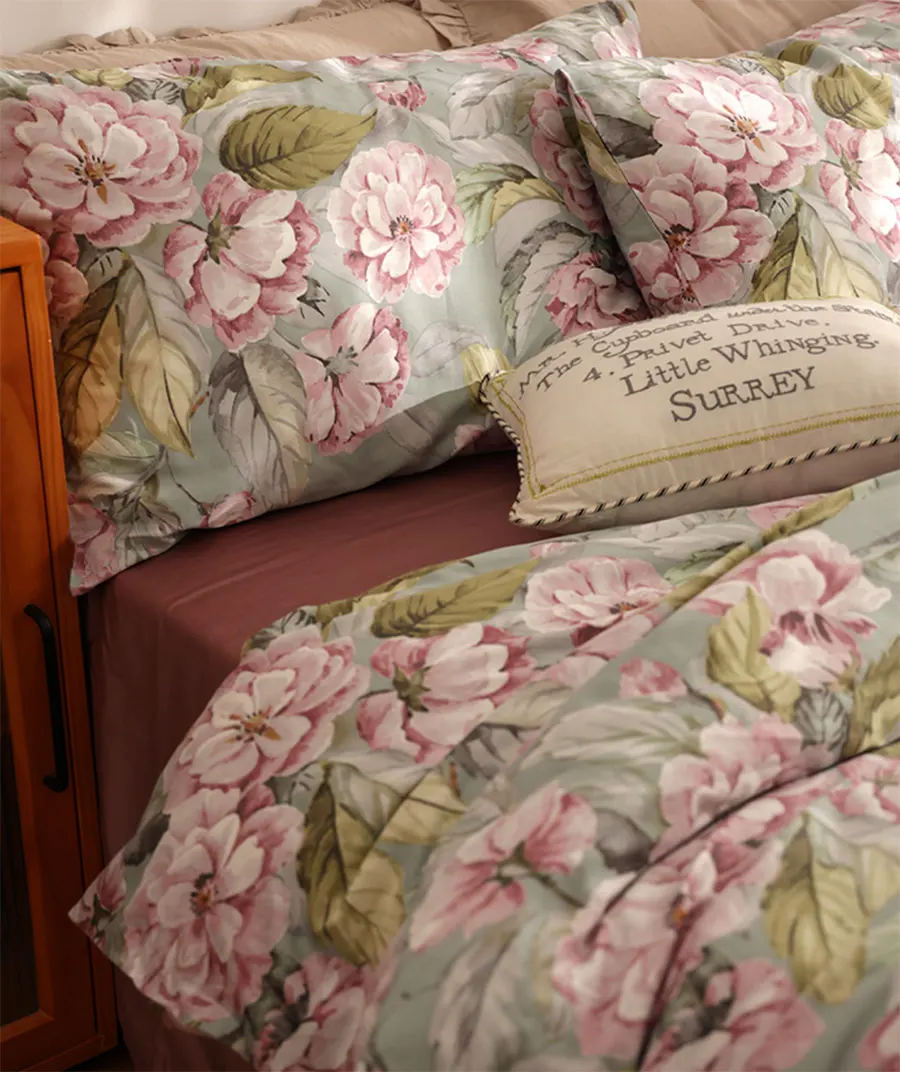 

Винтажный пасторальный Комплект постельного белья с цветами, американский рустикальный хлопковый двойной полный Королевский домашний тек...