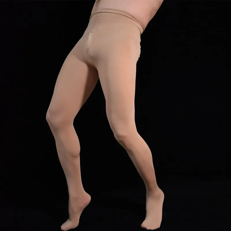 Сексуальные мужские 80D блестящие U выпуклая сумка чулки открытые с закрытыми