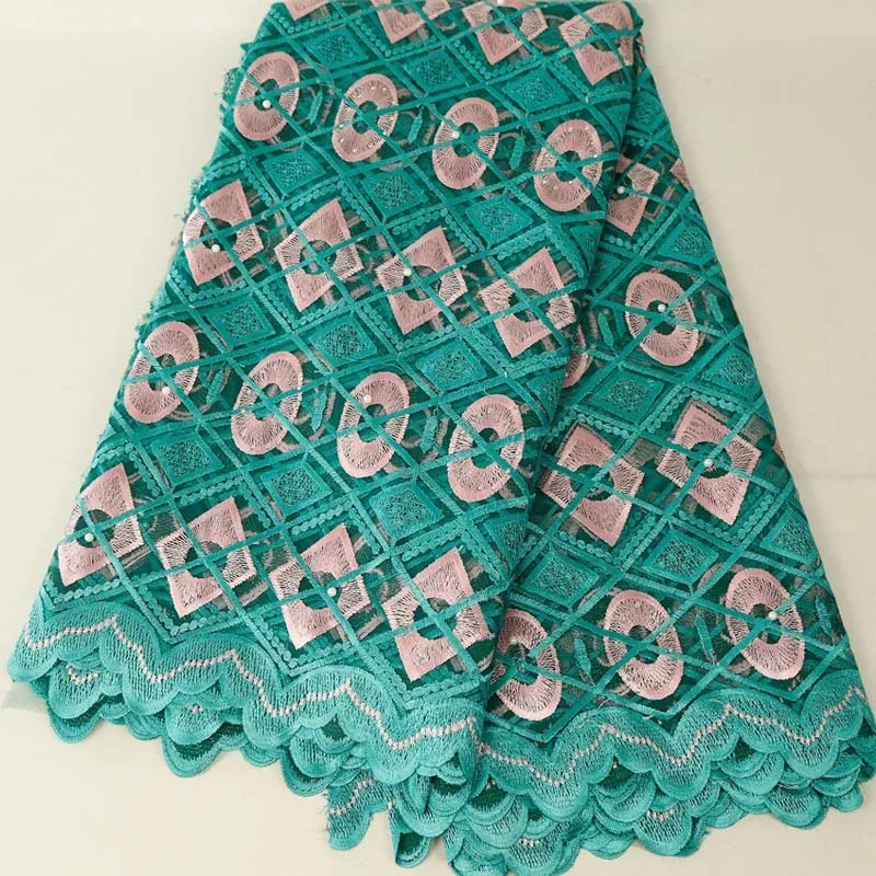 Высококачественная швейцарская вуаль кружева вышивка хлопок африканская сухая