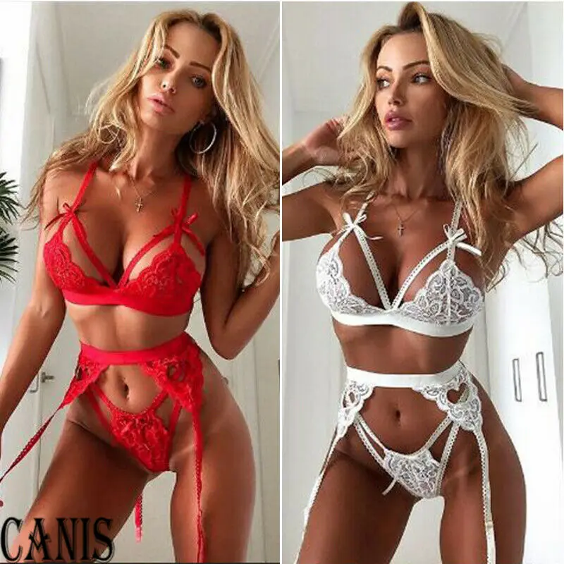 

Women Sexy Lingerie Set Lace Babydoll Underwear Solid Floral Bralet Bra Panty Sissy Exotic Sleepwear Nightwear lenceria femenina