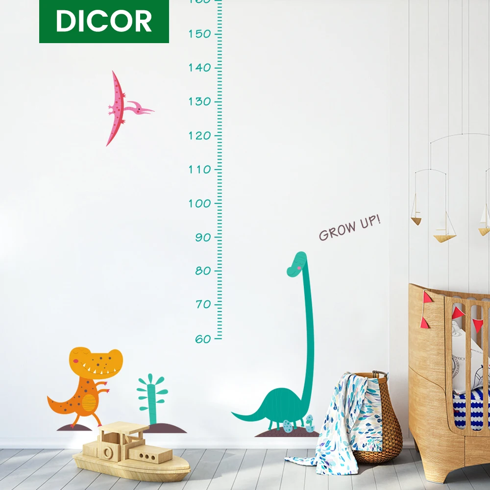 Оригинальные наклейки на стену с динозавром из мультфильма DICOR Kawaii для детских