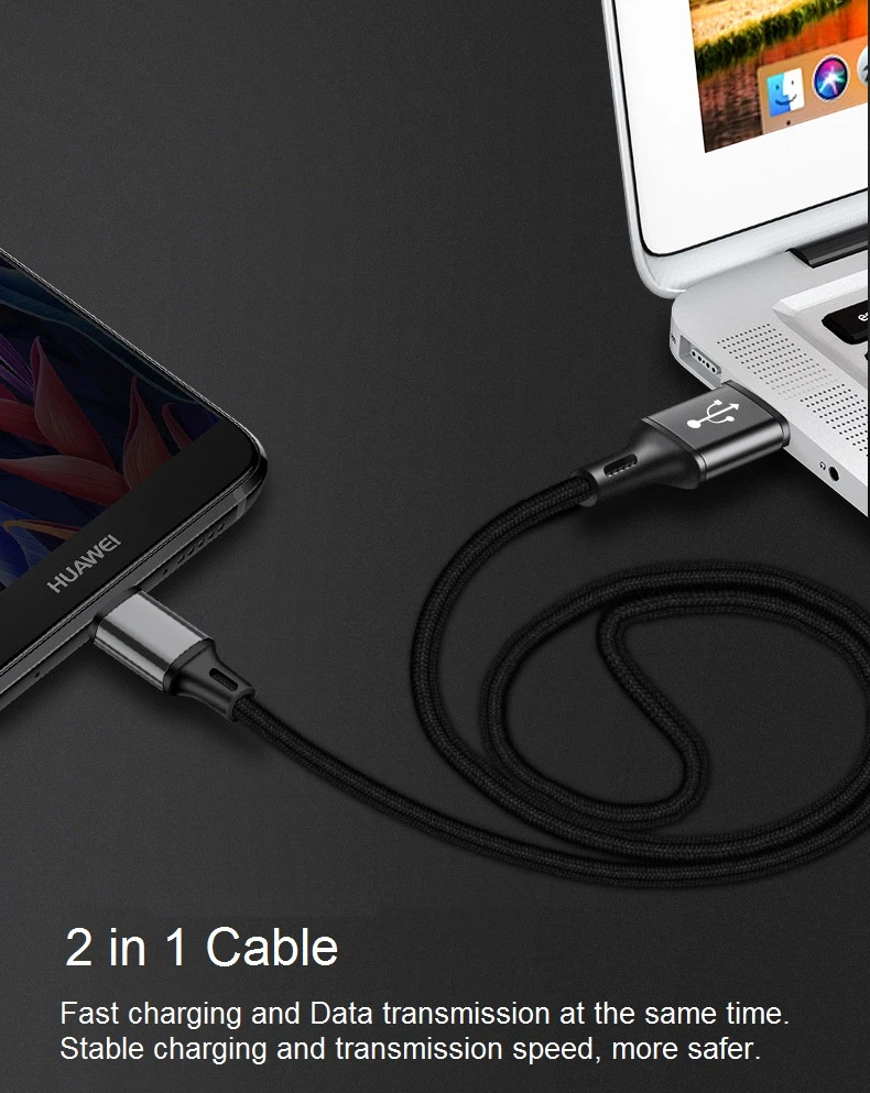 NOHON USB телефонный кабель для iPhone 11 Pro Max XS XR type C Micro usb кабель для зарядки и передачи данных для samsung Android 0,25 м 1 м 1,5 м 2 м 3 м