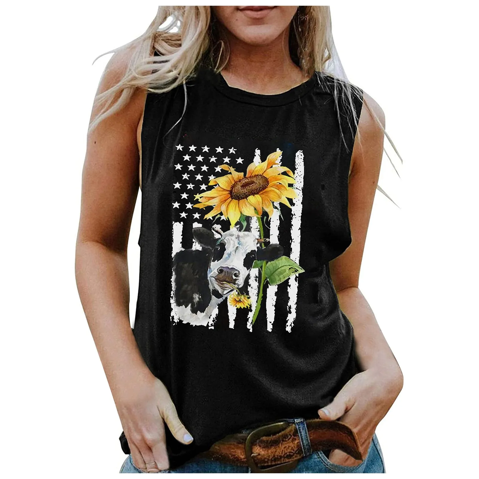 

Женская летняя повседневная одежда 2021, майка, корсет, Женская Повседневная модная Свободная майка с круглым вырезом и принтом в виде сердца ...