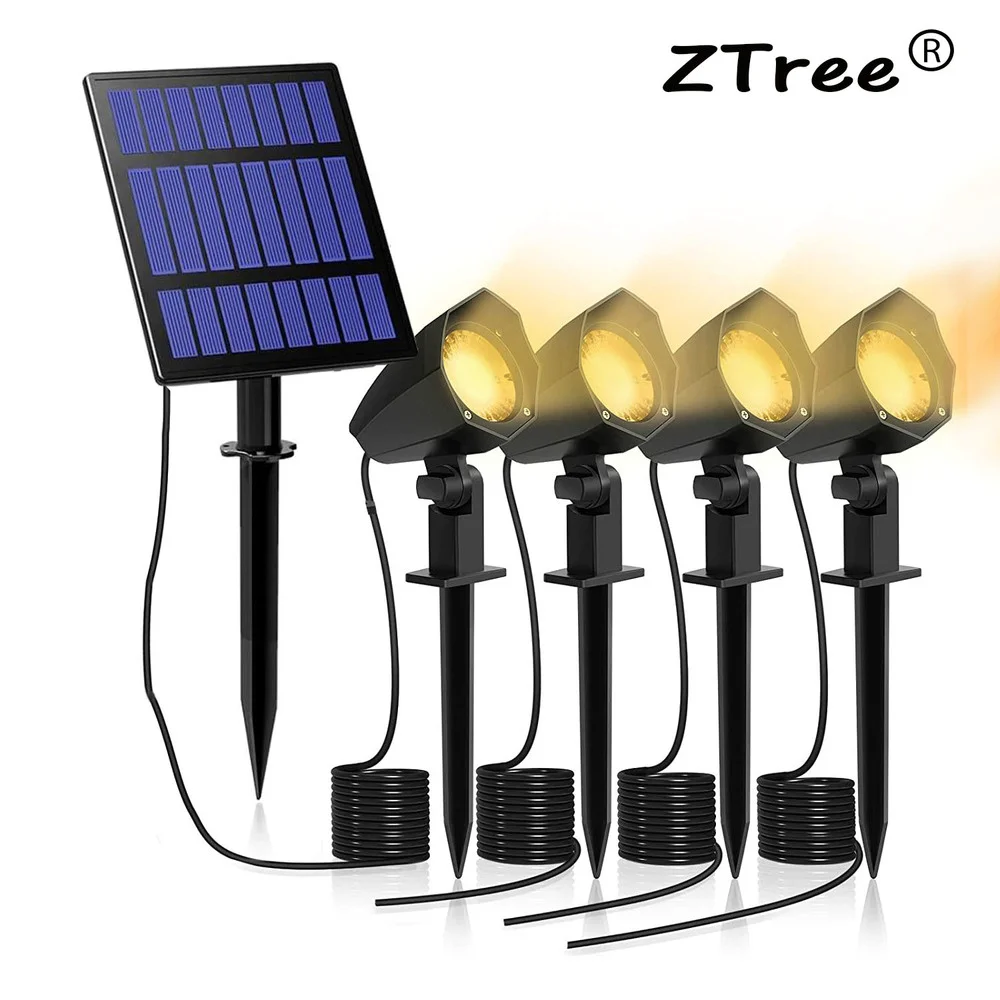 

Солнечные Ландшафтные точечные светильники 4 в 1, водонепроницаемый садовый светильник для газона, уличное настенное освещение для внутреннего двора, дорожек, IP65