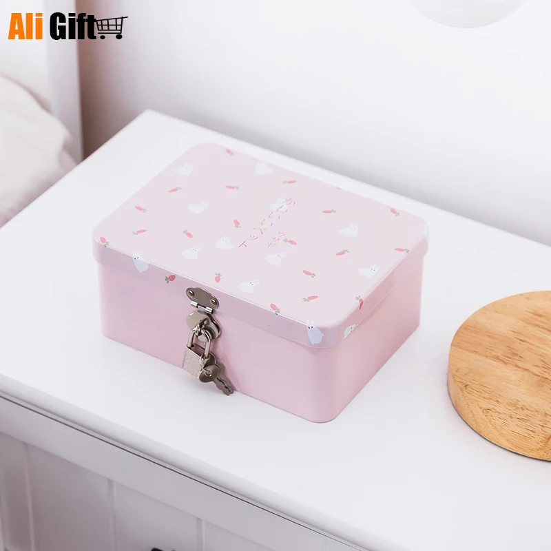 Новый модный мультяшный жестяной ящик для хранения шкафчик печенья тортов