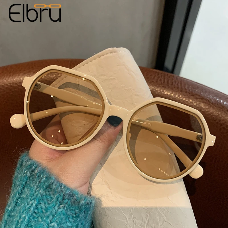 

Elbru 2021 New Fashion Vintage Sunglasses Men Women Brand Designer Colorful High Definiion Lens Sunshade Small UV400 Sun Glasses