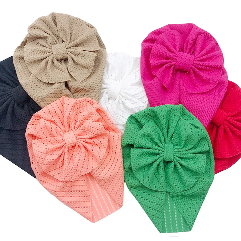 Детская шапка-тюрбан с большим бантом однотонная | одежда и обувь