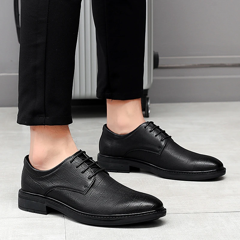 

Men Dress Shoes BIG size Genuine Leather Formal Business shoes Luxury Brand Men Oxfords Shoes Wedding Party Brogue Shoes *9803