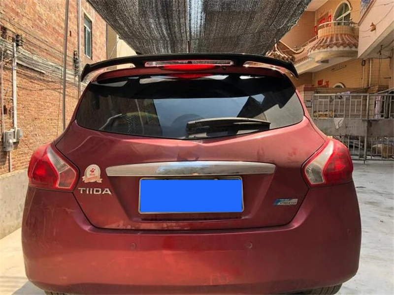 Для углеродного волокна спойлер на крыше Nissan Versa Tiida AE стиль спойлер для Заднего ветрового стекла Nissan Pulsar задний для хэтчбека губы хвост крыло 11-17