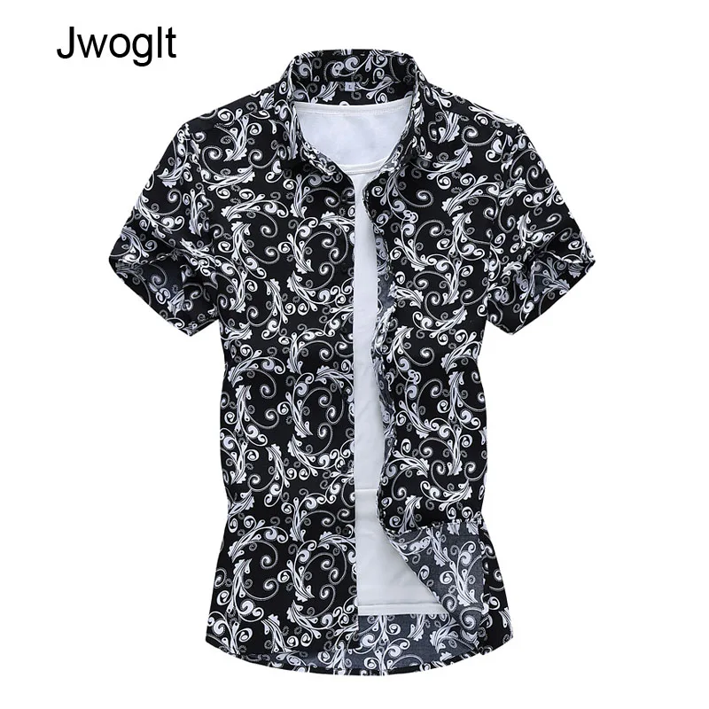 

45KG-120KG Mens Summer Beach Hawaiian Shirt Short Sleeve Printed Shirts Men Casual Holiday Vacation Clothing Camisas 5XL 6XL 7XL