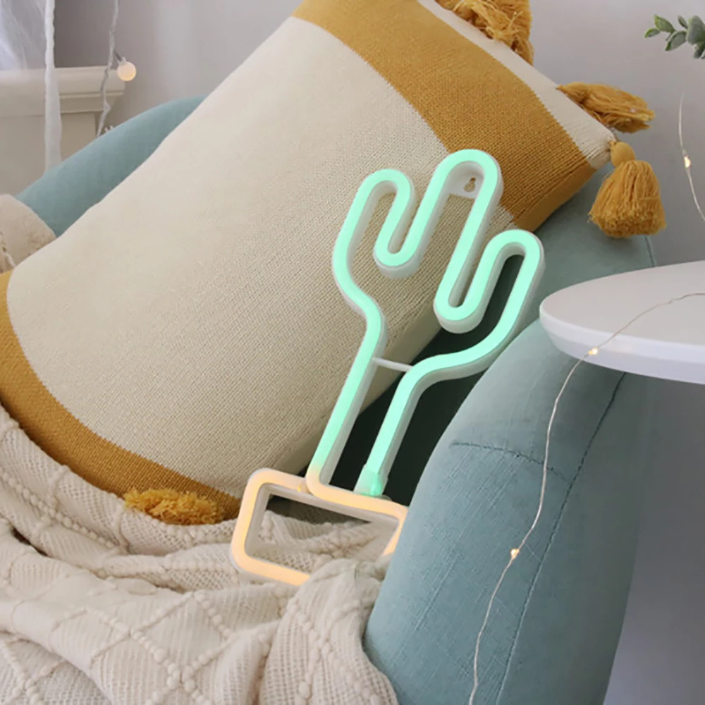 Luz de ne&oacute;n Led de Cactus en maceta con bater&iacute;a, l&aacute;mpara bonita alimentada por USB para dormitorio, decoraci&oacute;n de fiesta, regalo de vacaciones, fondo fotogr&aacute;fico, novedad de 2021-1