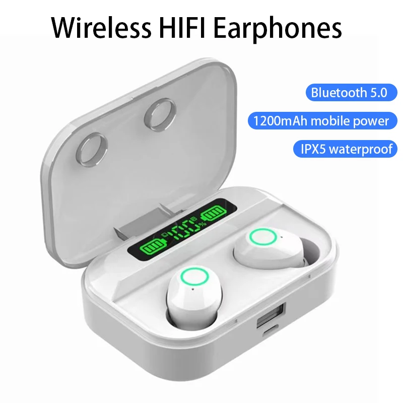

TWS-наушники TG02 с поддержкой Bluetooth 5,0 и микрофоном