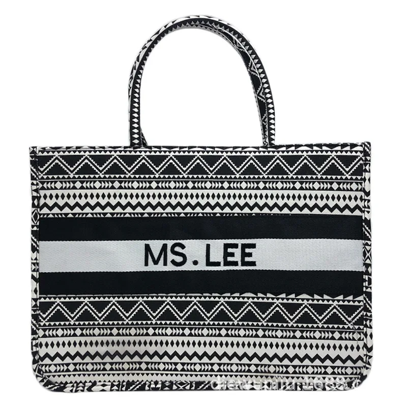 Большая Холщовая Сумка с полосатым принтом вместительная сумка на одно плечо