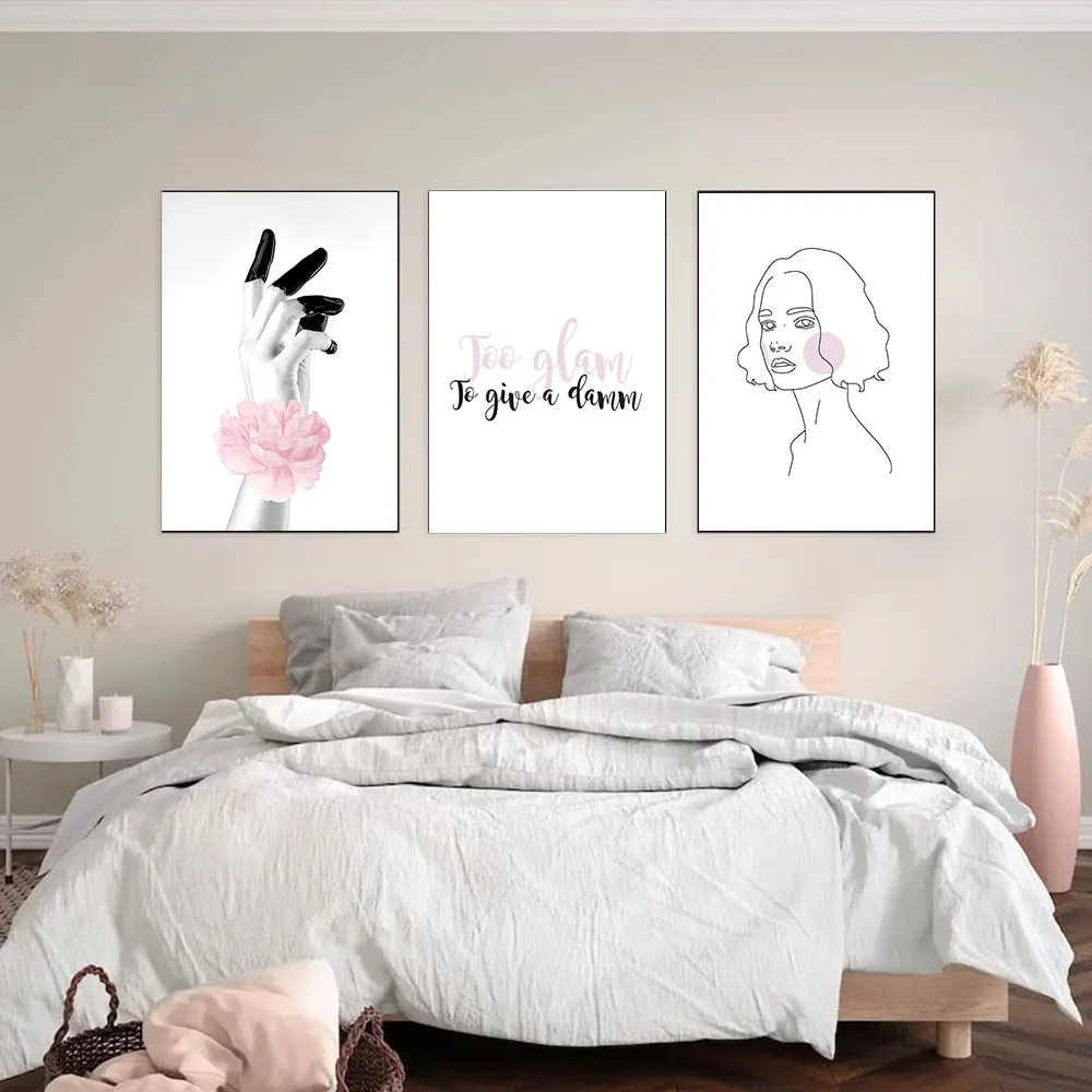 Абстрактная современная модная Картина на холсте с духами черные и белые принты