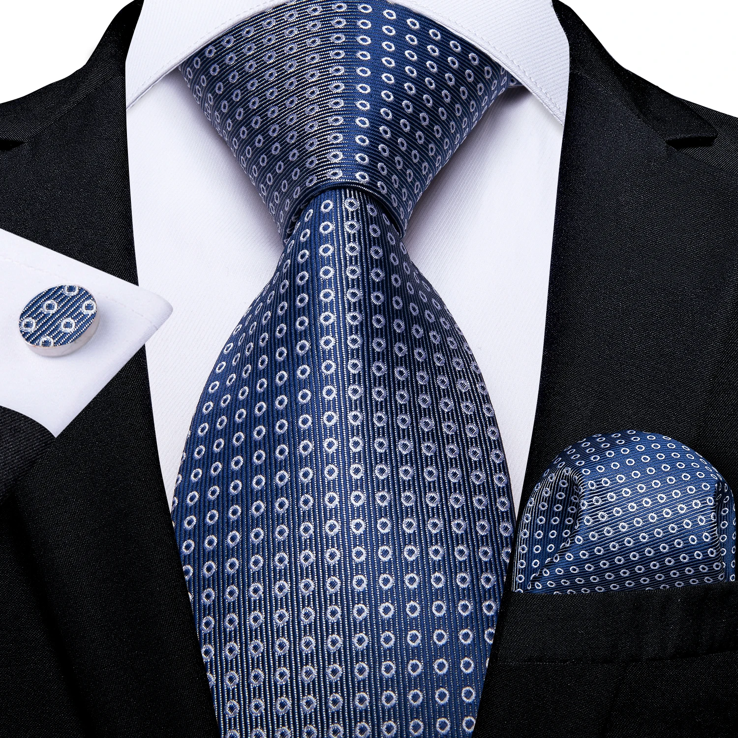 Классические синие мужские галстуки в белый горошек шириной 8 см, 100% шелк, деловые вечерние галстуки для мужчин, свадебные аксессуары, Gravatas ...