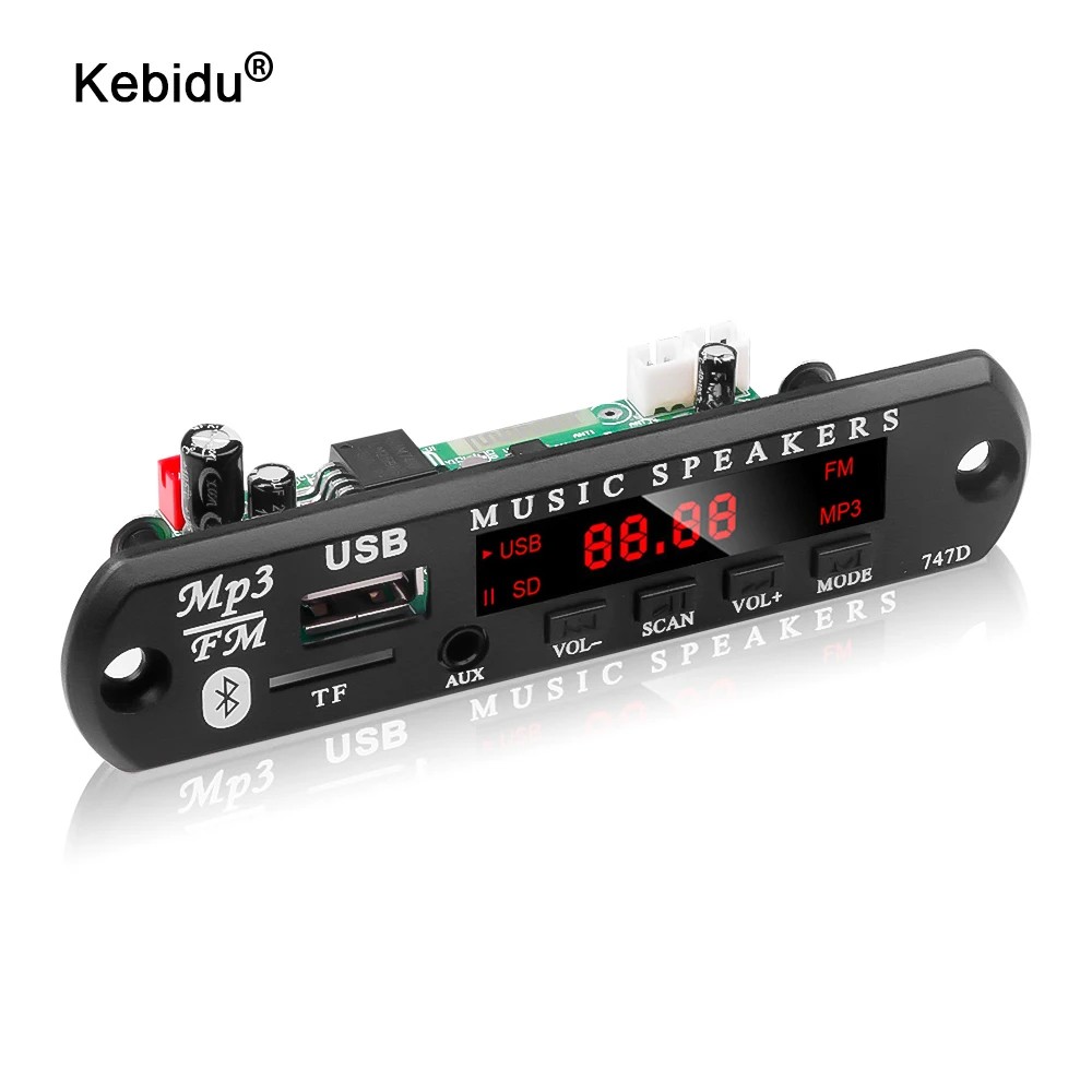 Kebidu 6 Вт усилитель громкой связи MP3 плеер декодер плата 5 в 12 В Bluetooth 0 автомобильный