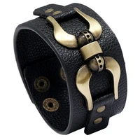 contracted wind punk black pu leather bracelet with personality joker tide men deserve to act the role of fashion bracelets