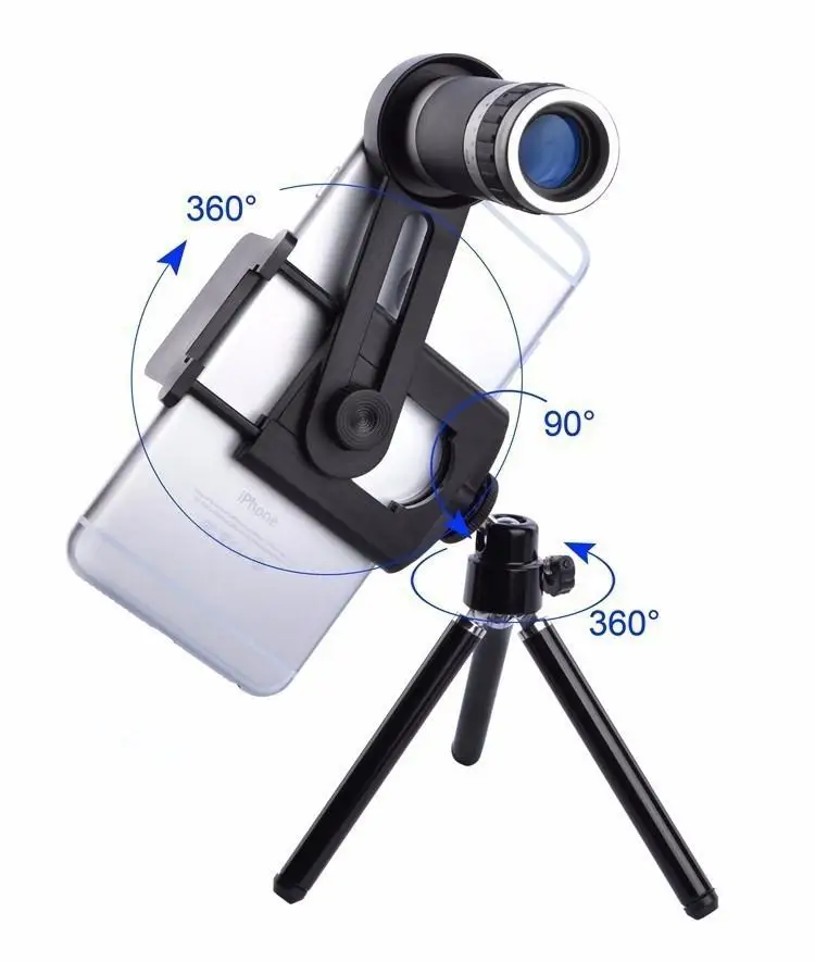 

Kit Phone Camera 8X Lens Zoom Telephoto Lenses Telescope With Clip Mobile Tripod Phone Holder For Cell Phone R20
